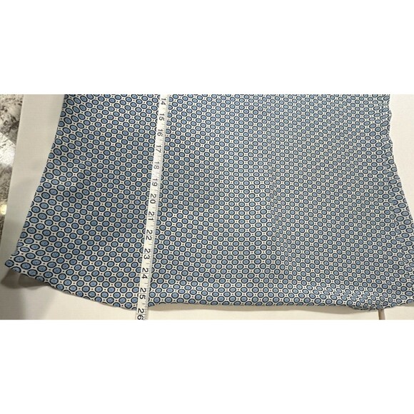 Rose & Olive Sleeveless Geometric VNeck Blue Dots Sheer Work Pullover Top Size M - Picture 6 of 8